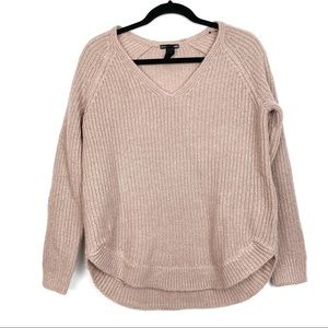 H&M Blush Pink Mohair Blend V-neck Sweater